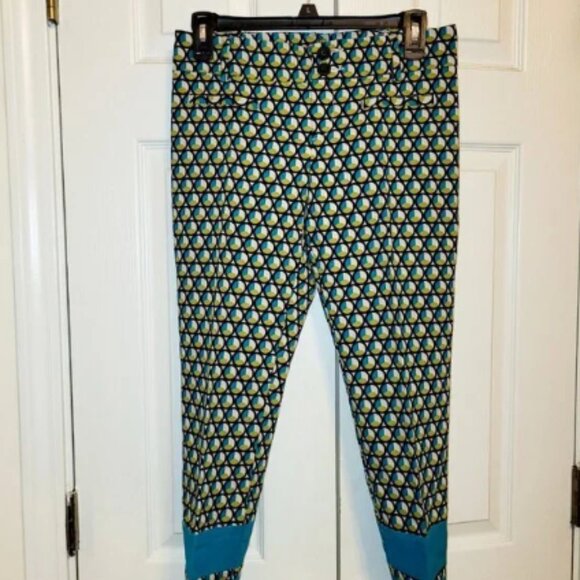Anthropologie Cartonnier 2PC Limited Edition Green/White Geometric Print Suit, B - Picture 2 of 3